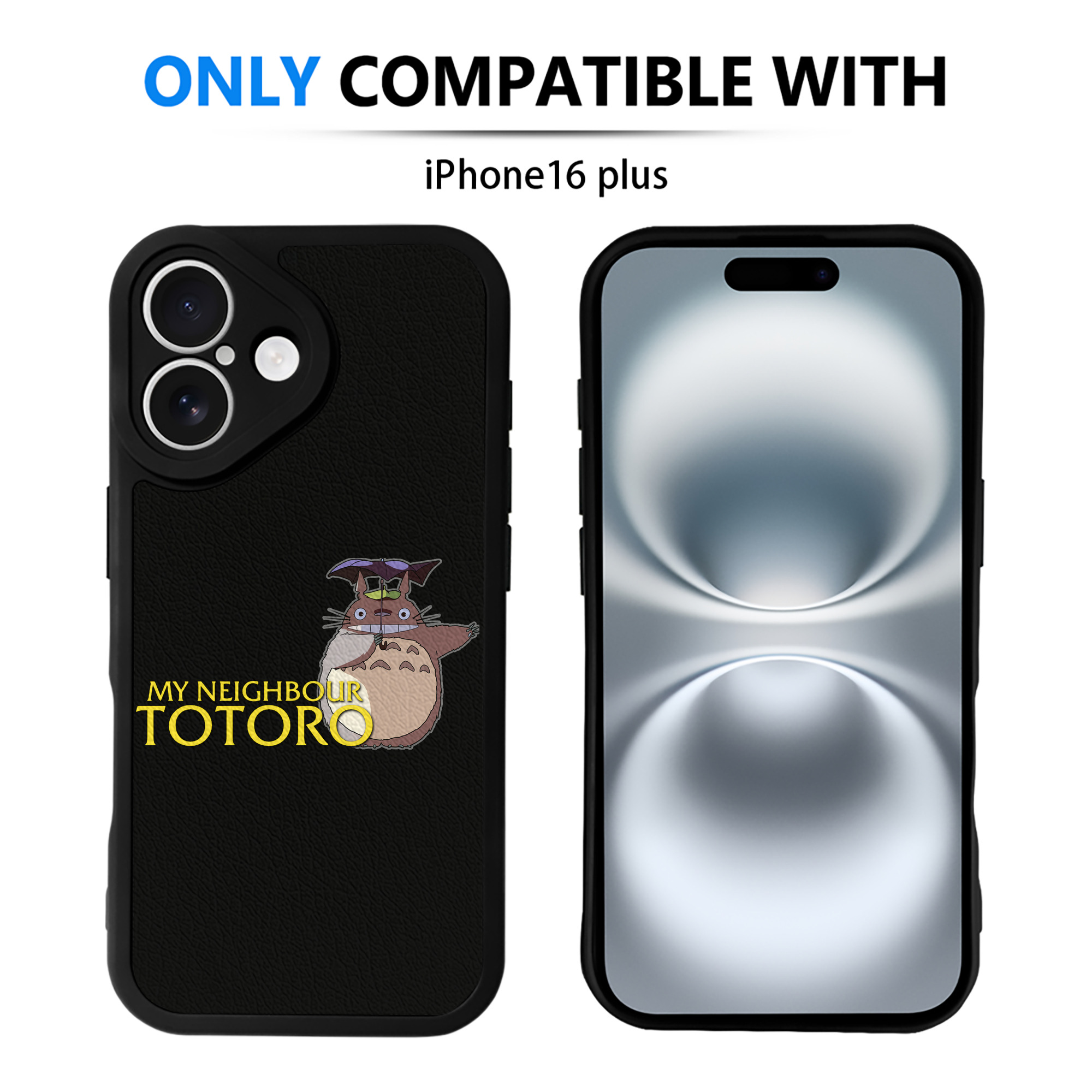 （画像用） となりのトトロ 草壁メイ 草壁サツキ My Neighbor Totoro Satsuki Kusakabe Mei Kusakabe 【iPhone 16シリーズ対応】シリコンスマホケース（レザー調） 材質：シリコン